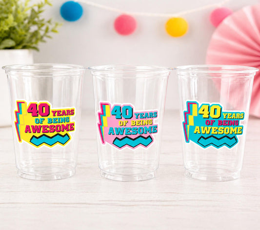 40th PARTY CUPS - 1983 Cups 40th Birthday Party 40th Birthday Favors 40th Party Cups 40th Party Decorations 1983 Birthday Party Cups 80s Cup