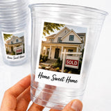 Personalized Housewarming Cups with Photo | Home Sweet Home Party Cups 16oz | New Home Cups | Realtor Closing Gift | Housewarming Favor