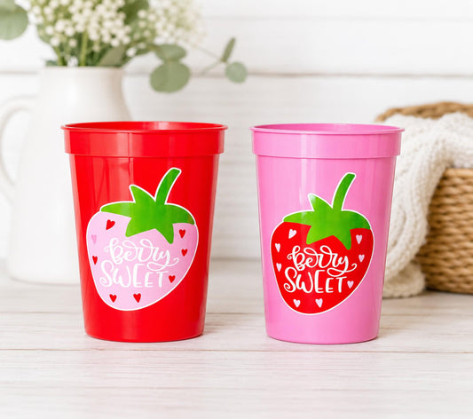 STRAWBERRY PARTY CUPS -Strawberry Birthday Cups Strawberry Cups First Birthday Strawberry Party Decoration Strawberry Berry Sweet Cups Fruit