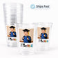 Peace Out Pre-K Preschool Graduation Cups – Personalized Photo Cups, Custom Pre-K Grad Party Favors, 16oz Clear Cups