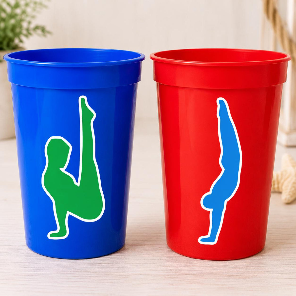GYMNASTICS PARTY CUPS -Gymnast Party Cups Gymnastics Birthday Party Gymnast Party Cups Tumbling Gymnastics Party Favors Gymnast Party Favors