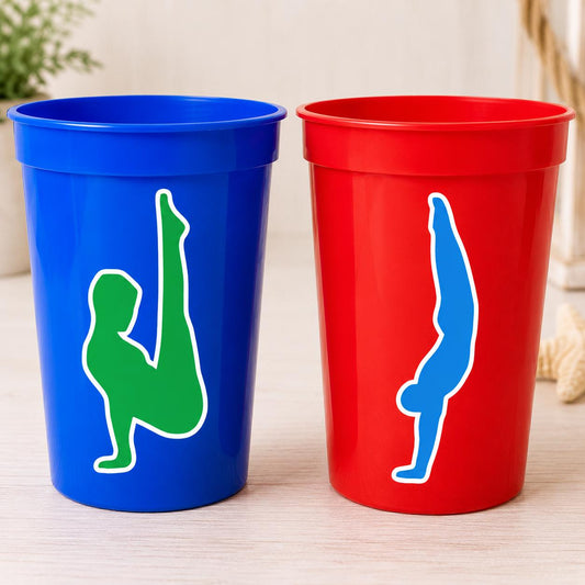 GYMNASTICS PARTY CUPS -Gymnast Party Cups Gymnastics Birthday Party Gymnast Party Cups Tumbling Gymnastics Party Favors Gymnast Party Favors