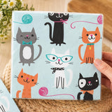 Cat Party Napkins (16ct) – Kitten Birthday Napkins, Cat Party Decorations, Cat Birthday Party Supplies, Paper Beverage Napkins