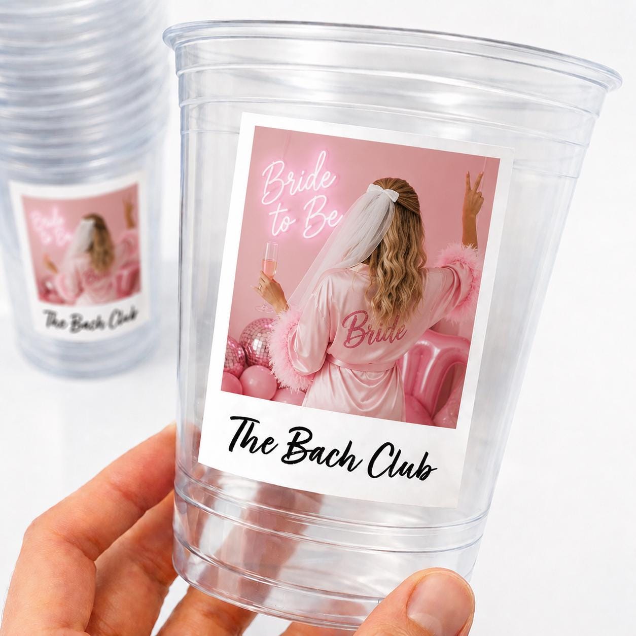 Personalized Bachelorette Party Cups | Custom Photo Bach Cups | The Bach Club Cups | Bride Tribe Party Decorations | Bach Weekend Cups