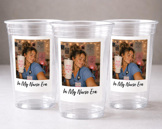 Custom Nurse Party Cups, Personalized Nurse Cups, Nurse Graduation Decorations, Nursing Student Gift, Future RN Party Favors,In My Nurse Era