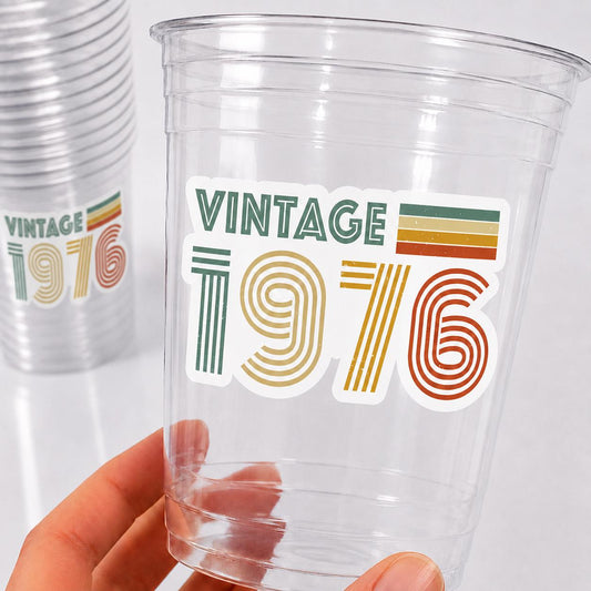 50th PARTY CUPS - 50 and Fabulous 50th Birthday Party 50th Birthday Favors Vintage 1975 Cups 50th Party Decorations 1975 Birthday Party Cups
