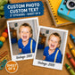 Personalized Photo Stickers Sheet of 9 – Custom Waterproof Vinyl Birthday Stickers with Picture & Text, Party Favor Labels, 3” Tall Vinyl