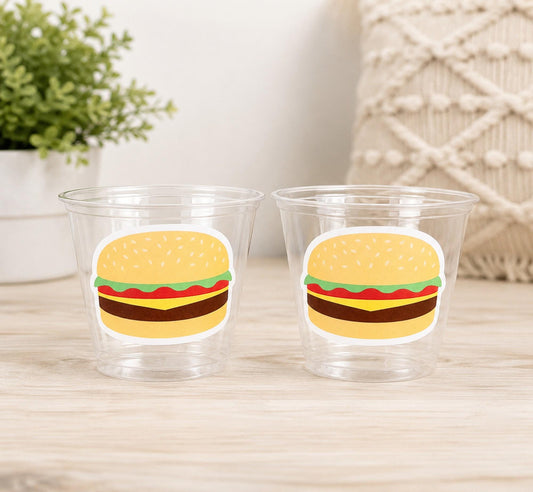 HAMBURGER PARTY Cups - Hamburger Birthday Party Hamburger Party Hamburger Treat Cups Hamburger Birthday Decorations Hamburger Party Favors