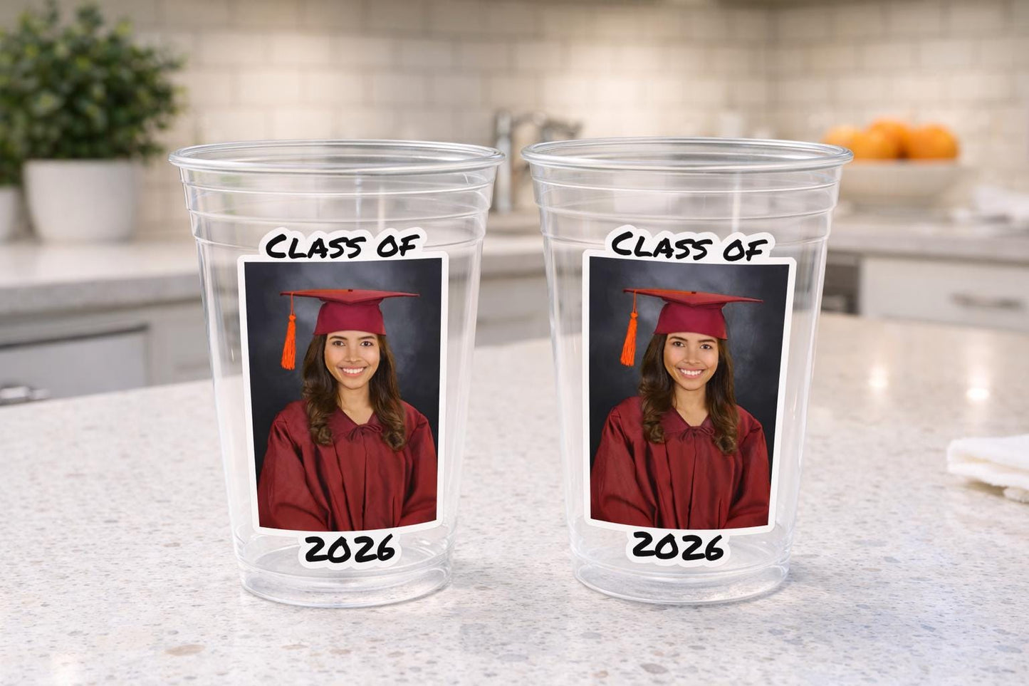 Custom Graduation Cups Custom Plastic Cups Personalized Photo Graduation Cups Custom Grad Photo Cups 2026 Graduation Party Cups Grad Favors