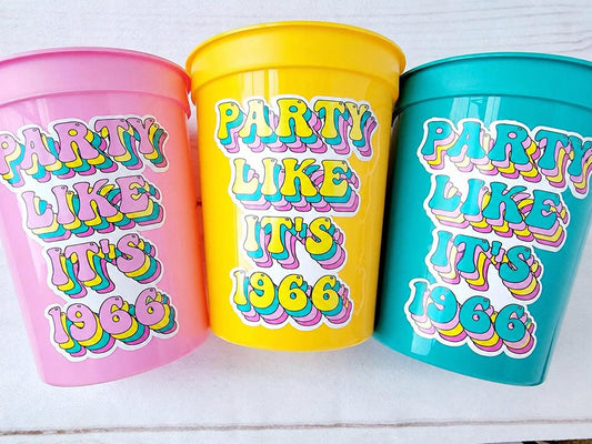 60th PARTY CUPS - Best of 1966 60th Birthday Party 60th Birthday Favors 60th Party Cups 60th Party Decorations 1966 Birthday 60's Party Cup