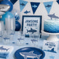Shark Party Cups | 16oz Clear Shark Birthday Cups | Ocean Theme Party Decorations | Shark Birthday Favor Cups | Beach Party Cups