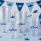 Shark Party Cups | 16oz Clear Shark Birthday Cups | Ocean Theme Party Decorations | Shark Birthday Favor Cups | Beach Party Cups