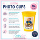Personalized Photo Reusable Party Cups 16oz | Custom Picture & Year Cups | Birthday Party Favors | Vintage Est. Stadium Cups | Photo Gifts