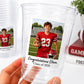 Personalized Sports Party Cups – Custom 16oz Clear Cups with Photo & Text, Sports Night Party Cups, Team Party Cups, Championship Tournament
