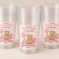 Baby Girl Shower Cups – Teddy Bear Baby Shower Favors – Pink Baby Shower Party Cups – Teddy Bear Decorations Supplies