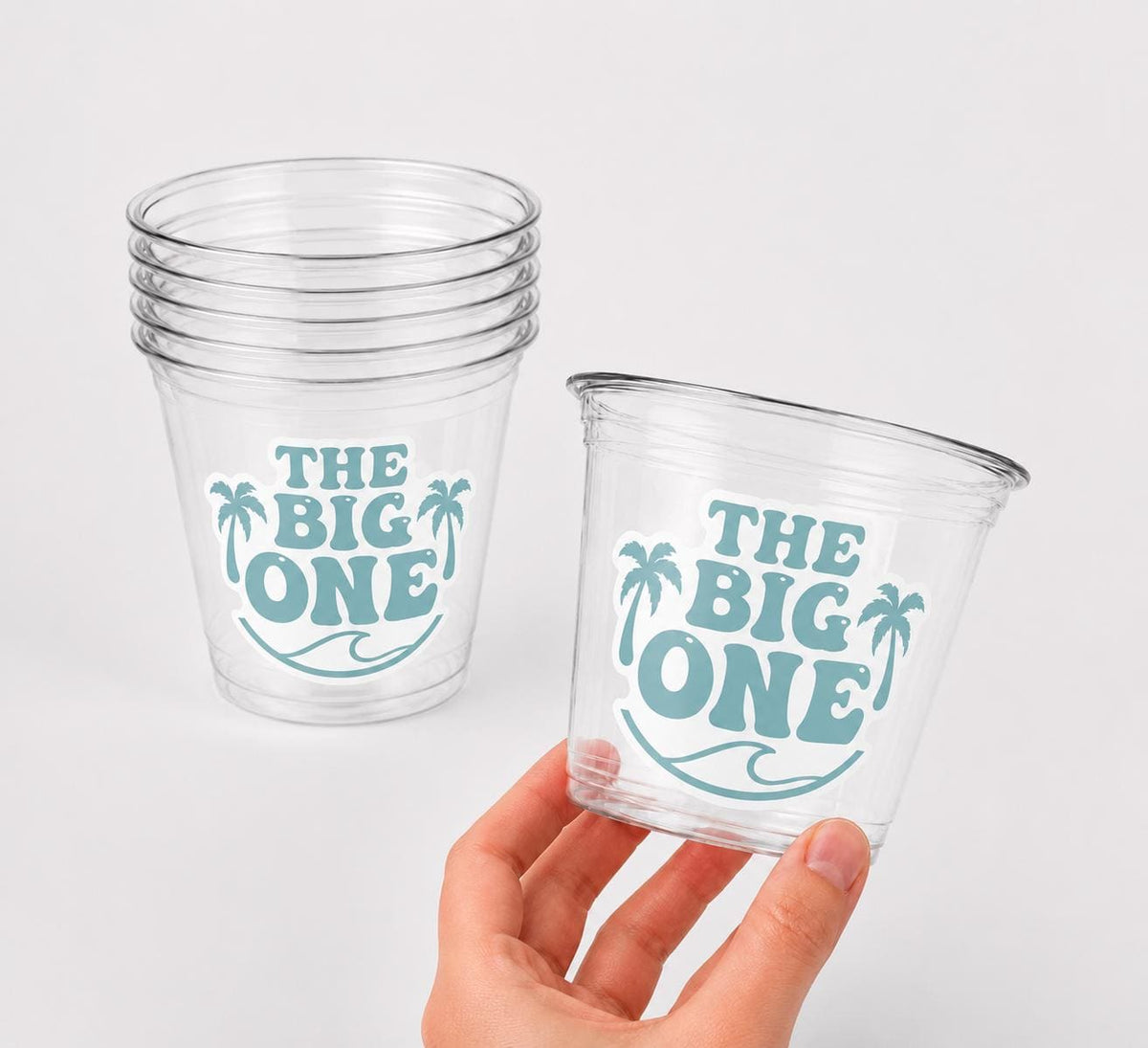 Beach Surf Birthday Cups, The Big One Cups, 1st Birthday Party Cups, Beach Surf Party Favors, Surfs Up Cups, Surfer Catch A Wave Cups, Surf