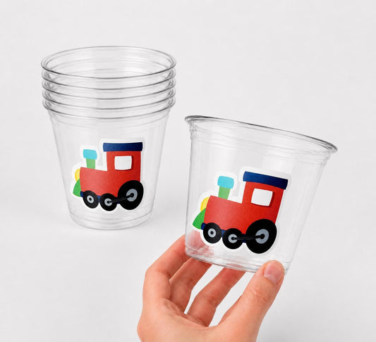 Train Cups, Train Party Favors, Train Birthday Favors, Train Party Cups, Train Birthday Decorations, Train Party Supplies