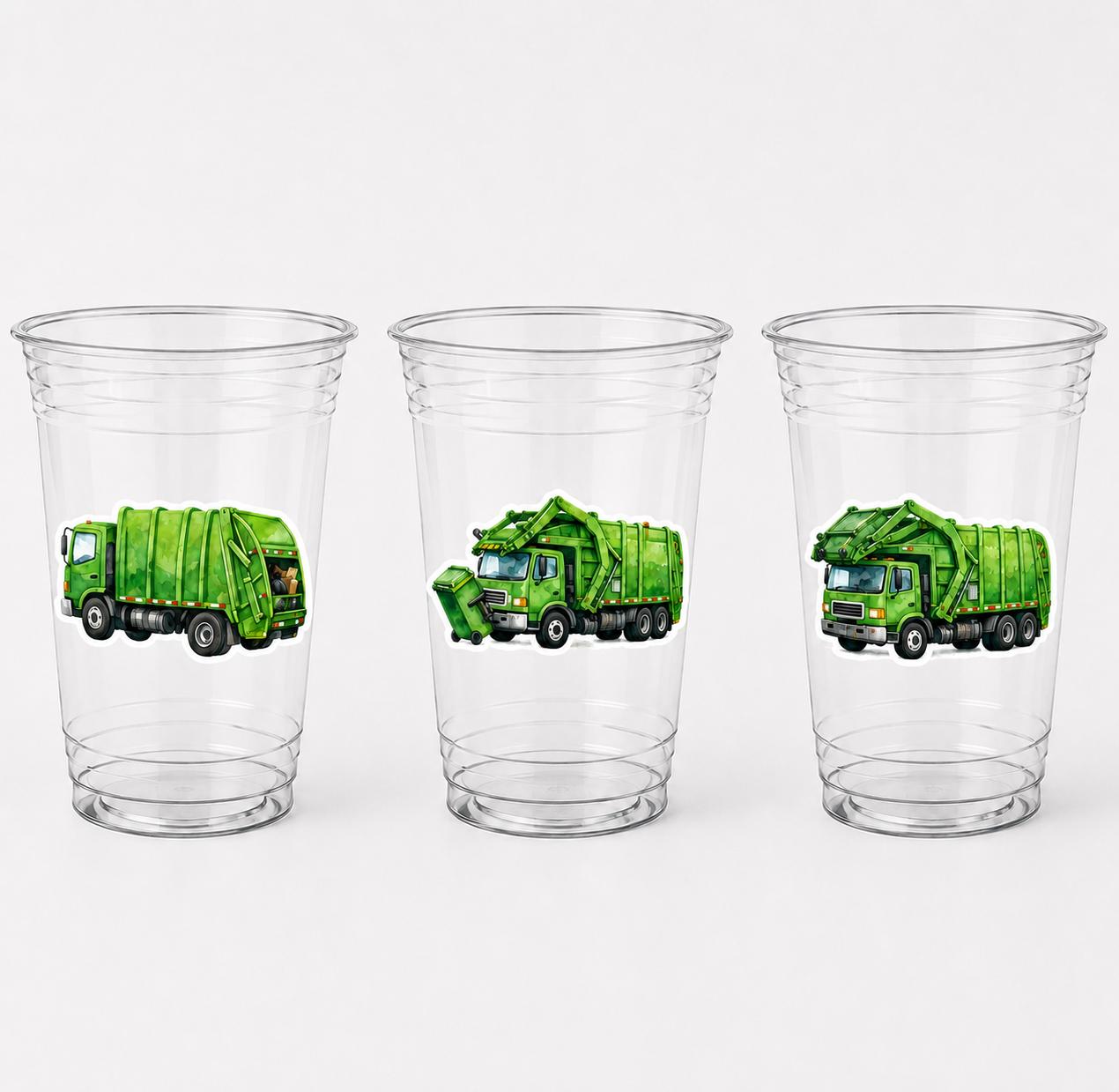 GARBAGE TRUCK PARTY Cups - Garbage Truck Treat Cups Garbage Truck Party Favors Garbage Truck Birthday Favors Trash Garbage Birthday