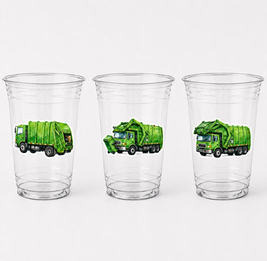 GARBAGE TRUCK PARTY Cups - Garbage Truck Treat Cups Garbage Truck Party Favors Garbage Truck Birthday Favors Trash Garbage Birthday