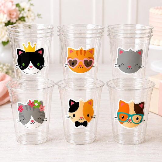 Cat Party Cups, Cat Birthday Cups, Cat Party, Cat Treat Cups, Cat Party Cups, Cat Decorations, Cat Cups, Kitty Party Cups, Cat Party Favors