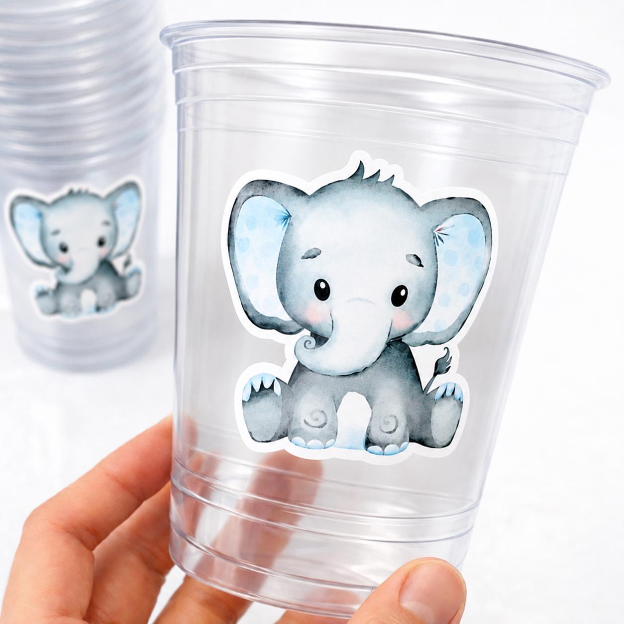 ELEPHANT PARTY CUPS- Elephant Cups Elephant Decorations Elephant Birthday Elephant Party Elephant Party Favors Elephant Baby Shower Sprinkle