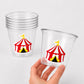 CIRCUS PARTY CUPS - Circus Birthday Cups Circus Party Favors Circus Tent Cups Circus Baby Shower Circus Birthday Circus Party Decorations