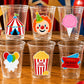 CIRCUS PARTY CUPS - Circus Birthday Cups Circus Party Favors Circus Party Cups Circus Baby Shower Circus Birthday Circus Party Decorations