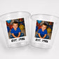 Custom Photo Wine Cups Tumblers | Personalized 9oz Party Cups with Picture & Year | Vintage Est. Birthday Cups | Custom Face Cups | Favors