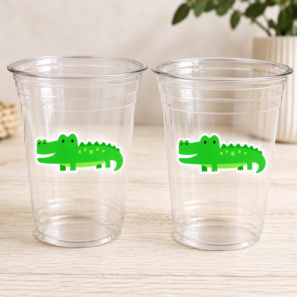 ALLIGATOR PARTY CUPS - Alligator Birthday Cups Alligator Party Favors Alligator Baby Shower Alligator Party Decorations Alligator Supplies