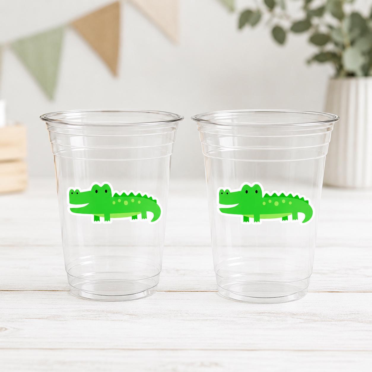 ALLIGATOR PARTY CUPS - Alligator Birthday Cups Alligator Party Favors Alligator Baby Shower Alligator Party Decorations Alligator Supplies