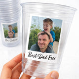 Personalized Father’s Day Cups with Photo – Best Dad Ever Party Cups | Custom Dad Picture Cups | Father’s Day Gift for Dad