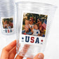 Personalized 4th of July Cups – Custom Photo Party Cups – USA Patriotic Birthday Cups – Memorial Day BBQ Decorations – Summer Party Favors
