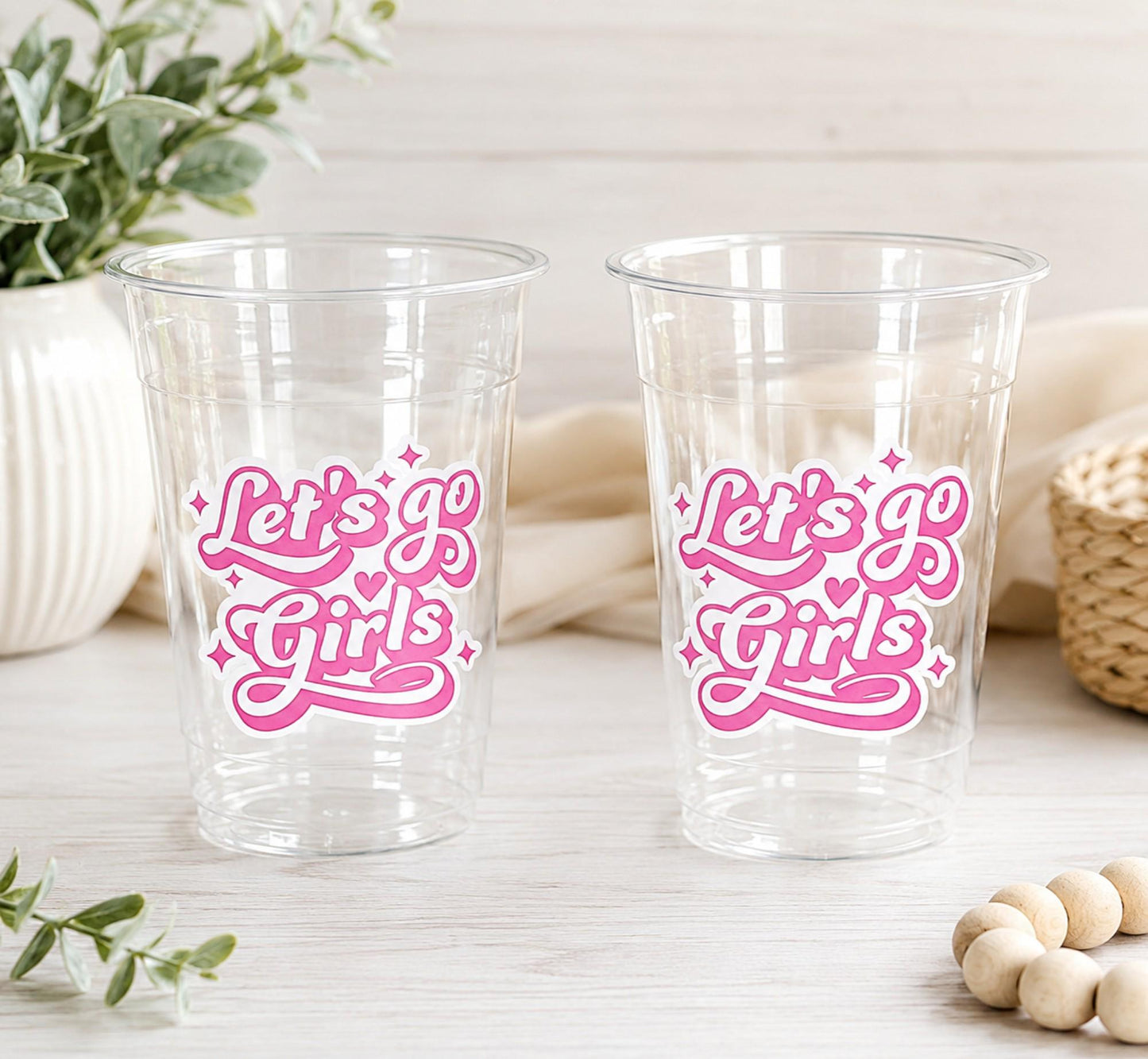 COWGIRL Let's Go Girls Party Cups Cowgirl Party Favor Cowgirl Bachelorette Party Cowgirl Birthday Rodeo Party Cow Print Hat Cups Disco