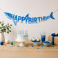 Shark Birthday Banner, Shark Birthday Decorations, Shark Happy Birthday Banner, Ocean Theme Party Decor, Under The Sea Party Supplies Theme