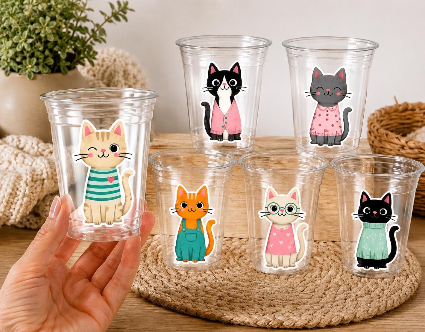 Cat Party Cups, Cat Birthday Cups, Cat Party, Cat Treat Cups, Cat Party Cups, Cat Decorations, Cat Cups, Kitty Party Cups, Cat Party Favors