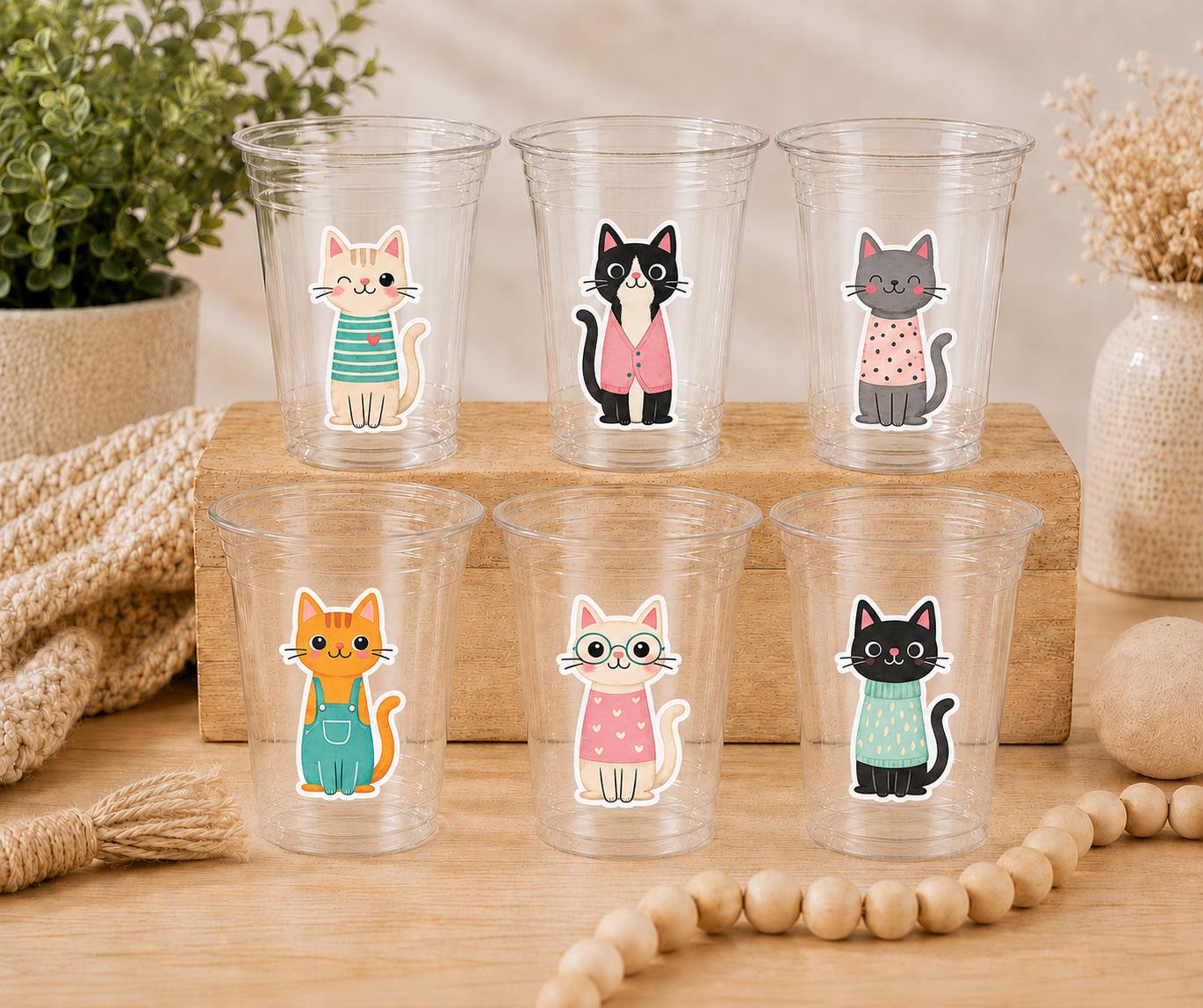 Cat Party Cups, Cat Birthday Cups, Cat Party, Cat Treat Cups, Cat Party Cups, Cat Decorations, Cat Cups, Kitty Party Cups, Cat Party Favors
