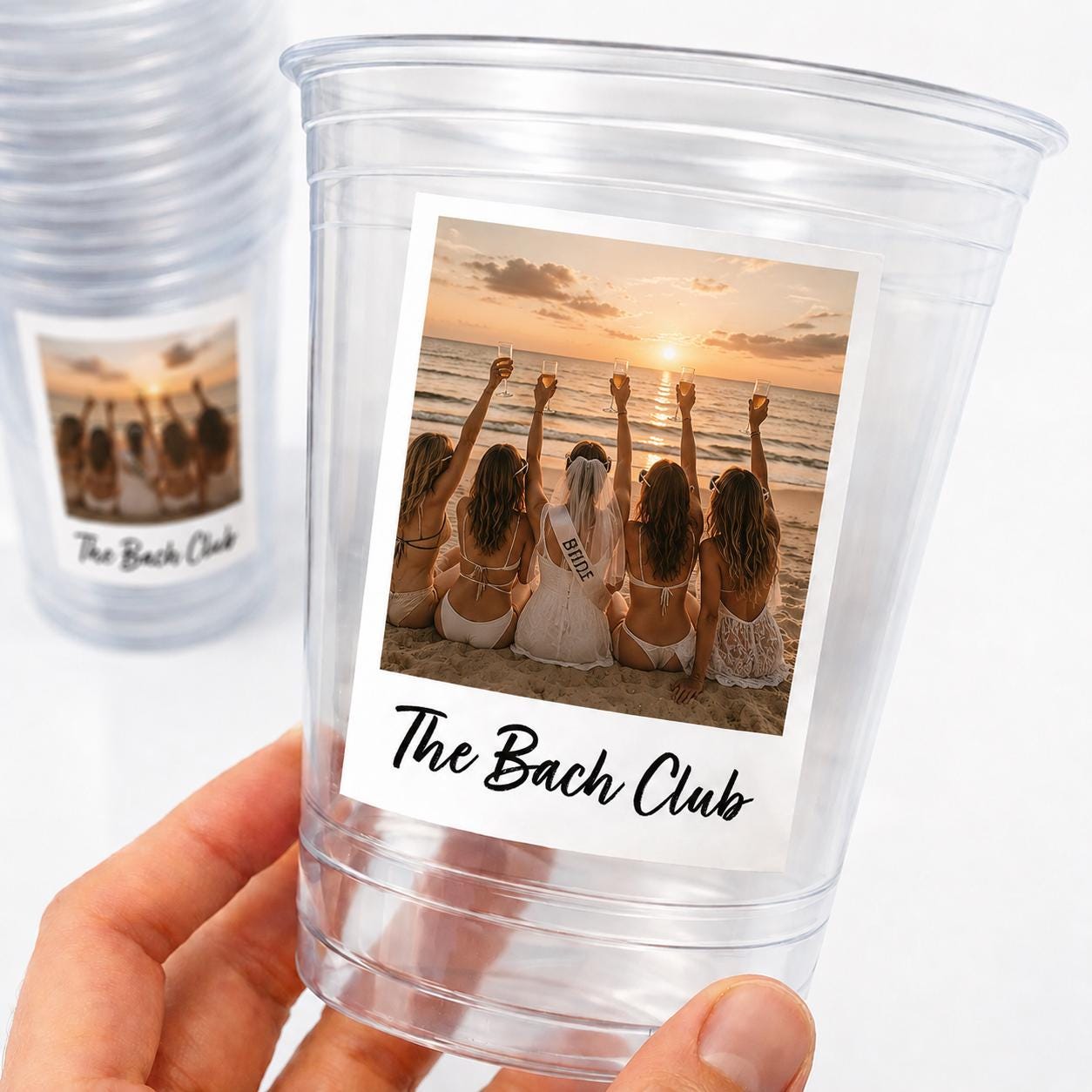 Personalized Bachelorette Party Cups | Custom Photo Bach Cups | The Bach Club Cups | Bride Tribe Party Decorations | Bach Weekend Cups