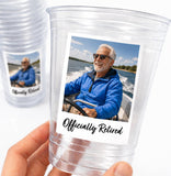 Personalized Retirement Party Cups with Photo, Officially Retired Cups, Custom Retirement Party Favors, Retirement Decorations, 16oz Cups