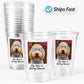 Personalized Dog Bachelorette Party Cups, Custom Dog Face Cups, Personalized Bridal Shower Cups, Dog Photo Cups, Wedding Party Favor Cups
