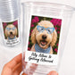 Personalized Dog Bachelorette Party Cups, Custom Dog Face Cups, Personalized Bridal Shower Cups, Dog Photo Cups, Wedding Party Favor Cups