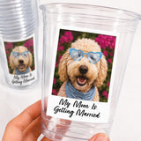 Personalized Dog Bachelorette Party Cups, Custom Dog Face Cups, Personalized Bridal Shower Cups, Dog Photo Cups, Wedding Party Favor Cups