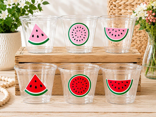 WATERMELON PARTY CUPS - Watermelon Party Favors Watermelon Treat Cups Watermelon Birthday One in a Melon First Birthday 1st Birthday