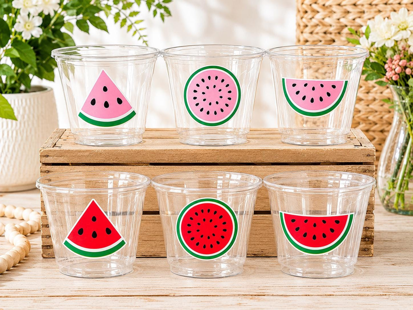 WATERMELON PARTY CUPS - Watermelon Party Favors Watermelon Treat Cups Watermelon Birthday One in a Melon First Birthday 1st Birthday