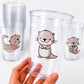 Cute Otter Cups 16oz Clear Plastic Cups – Otter Party Cups – Animal Cups – Disposable Party Cups – Otter Birthday Decorations