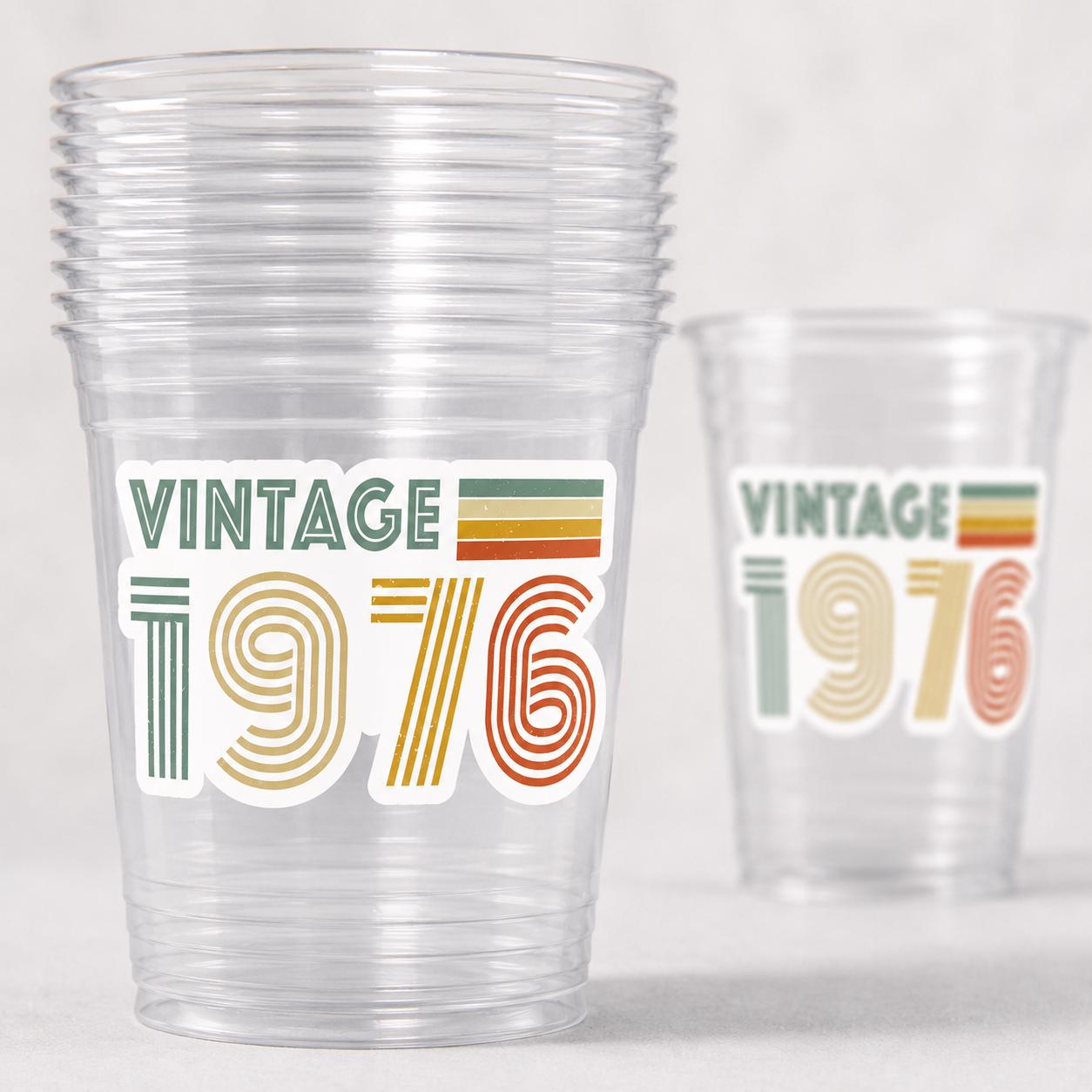 50th PARTY CUPS - 50 and Fabulous 50th Birthday Party 50th Birthday Favors Vintage 1975 Cups 50th Party Decorations 1975 Birthday Party Cups