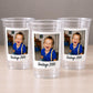 Custom Personalized Photo Cups 16oz with Picture & Text – Vintage Est Year Plastic Party Cups for Birthday Events Decorations Supplies