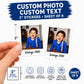 Personalized Photo Stickers Sheet of 9 – Custom Waterproof Vinyl Birthday Stickers with Picture & Text, Party Favor Labels, 3” Tall Vinyl