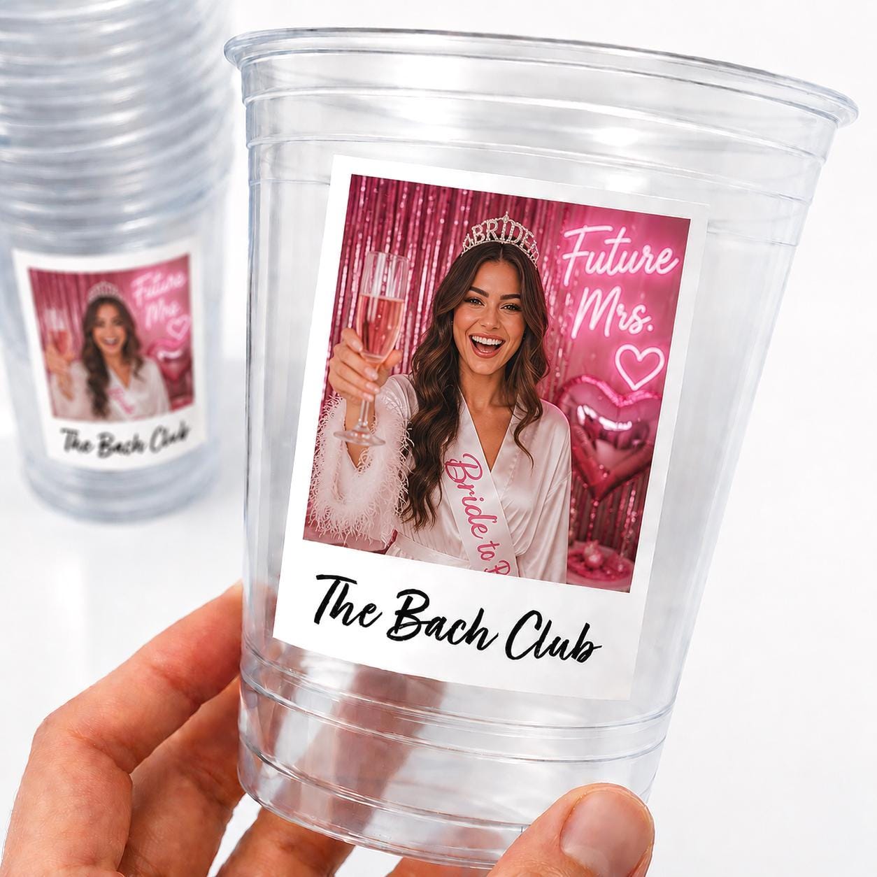 Personalized Bachelorette Party Cups | Custom Photo Bach Cups | The Bach Club Cups | Bride Tribe Party Decorations | Bach Weekend Cups