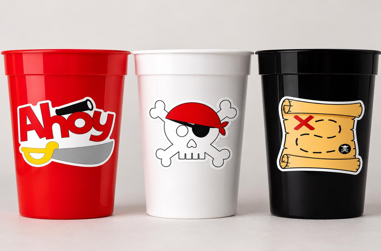 PIRATE PARTY CUPS - Pirate Cups Pirate Birthday Pirate Party Decorations Pirate Birthday Party Pirate Party Supplies Pirate Happy Birthday