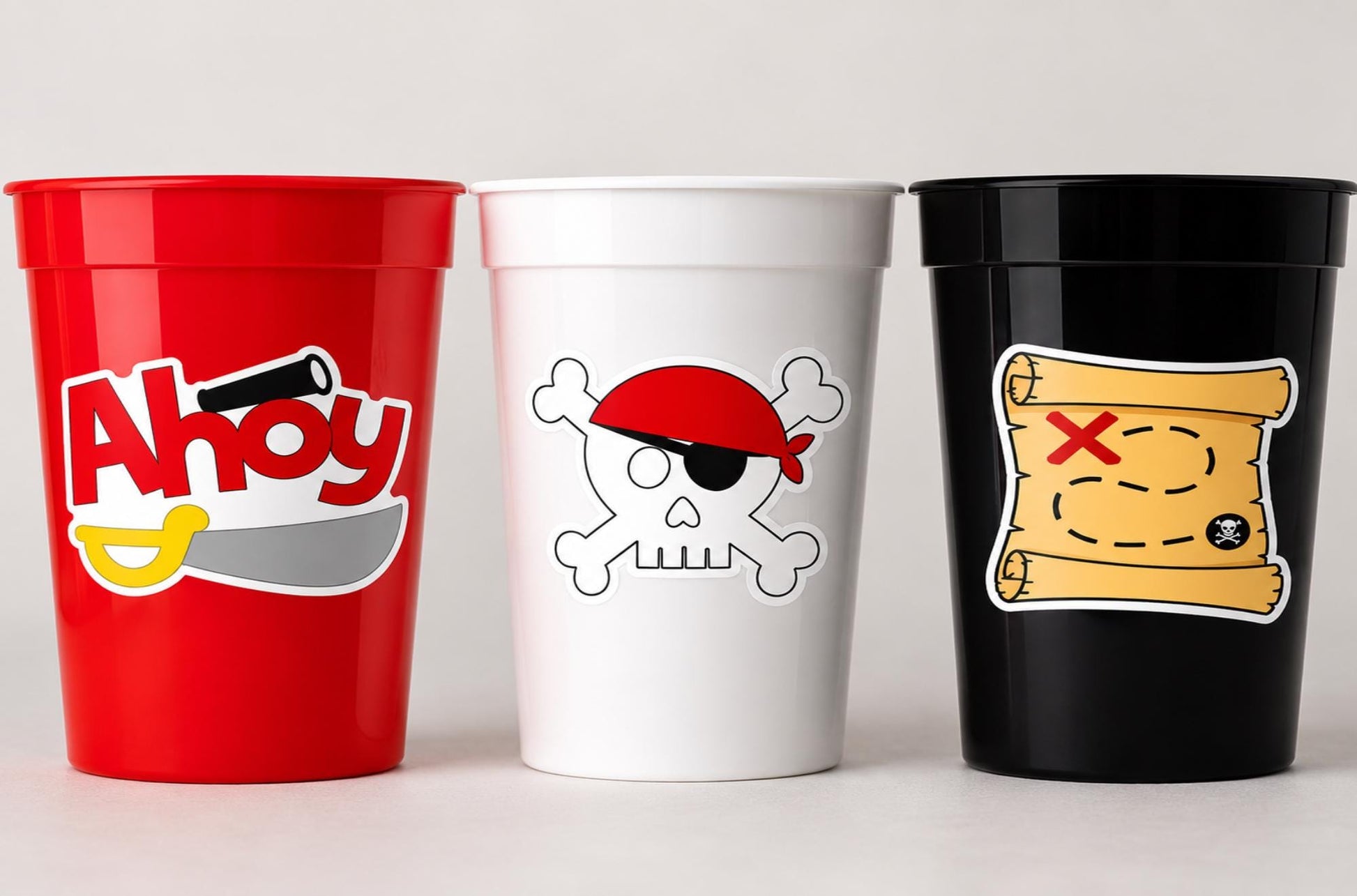PIRATE PARTY CUPS - Pirate Cups Pirate Birthday Pirate Party Decorations Pirate Birthday Party Pirate Party Supplies Pirate Happy Birthday